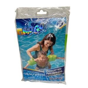 H20 Go! Assorted Armband Floaties Green, Pair, Ages 3-6, New 8x8"